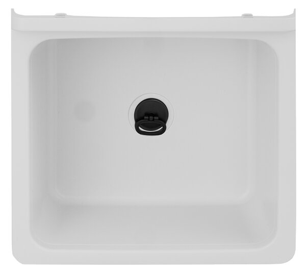 Gamma Riva, univerzális műanyag mosogató 40x38x22,8 cm + szifon, 1 kamrás, fehér, GMA-KGR40-WH