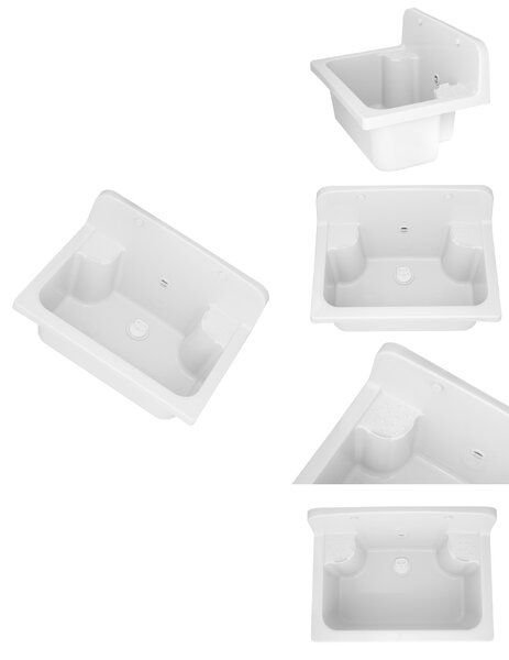 Gamma Manta, univerzális műanyag mosogató 55,6x37,3x34,8 cm + szifon, 1 kamrás, fehér, GMA-KGR56-WH