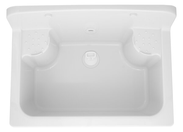 Gamma Manta, univerzális műanyag mosogató 55,6x37,3x34,8 cm + szifon, 1 kamrás, fehér, GMA-KGR56-WH