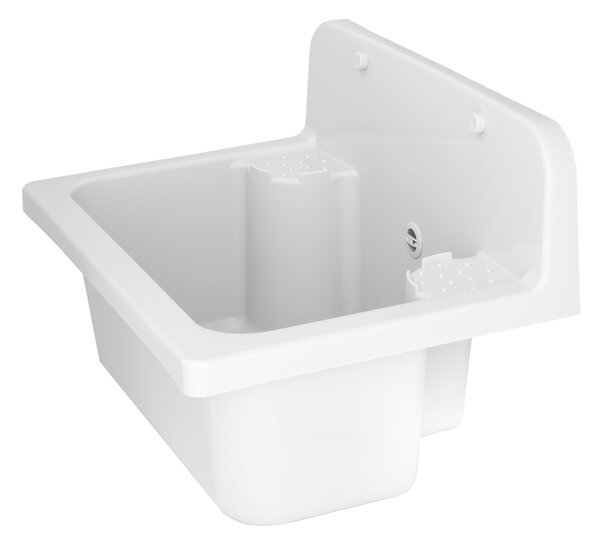 Gamma Manta, univerzális műanyag mosogató 55,6x37,3x34,8 cm + szifon, 1 kamrás, fehér, GMA-KGR56-WH