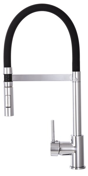 Gamma Vento, mosogató csaptelep rugalmas karral és 2 funkciós kifolyóval, fekete-króm, GMA-BVOK-CH