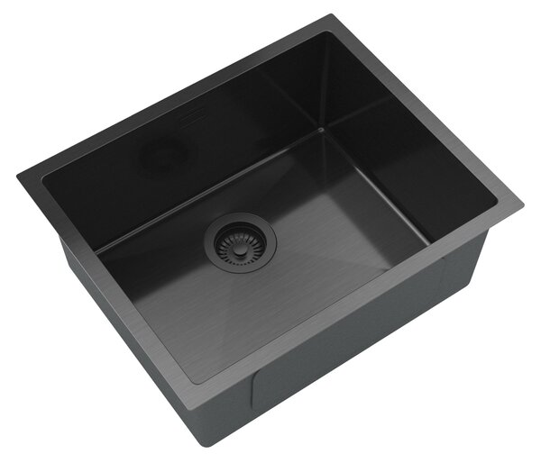 Gamma Gamma, 1 rekeszes rozsdamentes mosogató 540x440x210 mm, fekete, GMA-S5444-BK