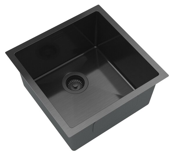 Gamma Gamma, 1 rekeszes acél mosogató 438x438x215 mm, fekete, GMA-S4444-BK