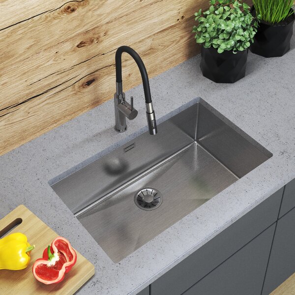 Gamma Gamma, 1 rekeszes rozsdamentes mosogató 750x450x210 mm, acél, GMA-S7545-CH