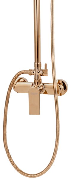 Gamma Rossa, falra szerelhető zuhanygarnitúra egykaros csapteleppel, rose gold, GMA-BRAZN-RGD