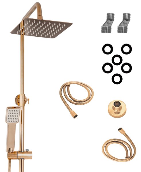 Gamma Rossa, falra szerelhető zuhanygarnitúra egykaros csapteleppel, rose gold, GMA-BRAZN-RGD