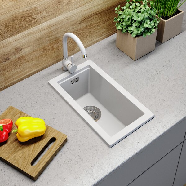 Gamma Decor 2850, 1 rekeszes gránit mosogató 280x500x207 mm, fehér, GMA-ZLE000160