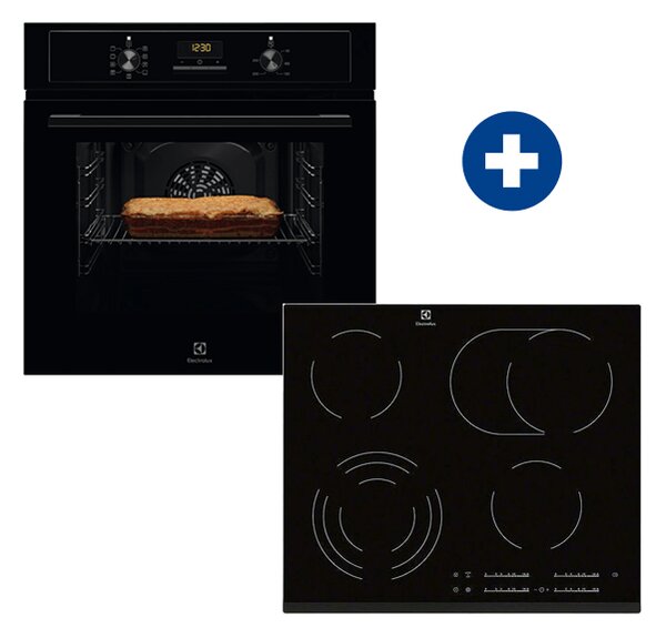 Electrolux EOF3H50BK Beépíthető sütő + Electrolux EHF6547FXK Beépíthető kerámia főzőlap