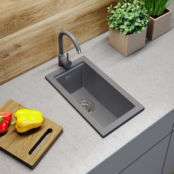 Gamma Decor 2850, 1 rekeszes gránit mosogató 280x500x207 mm, szürke, GMA-ZLE000162