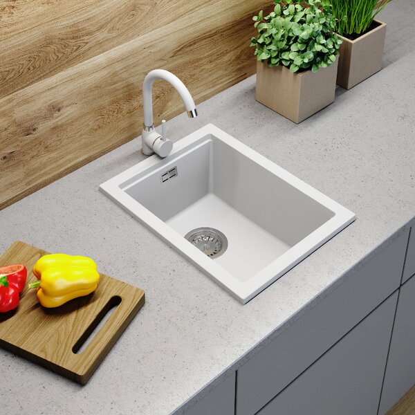 Gamma Decor 3850, 1 rekeszes gránit mosogató 380x500x207 mm, fehér, GMA-ZLE000158