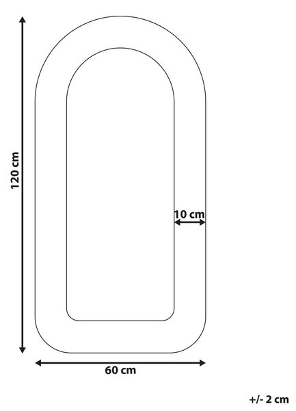 Falitükör CERVON 60 cm 120 cm Buklé Tópszín