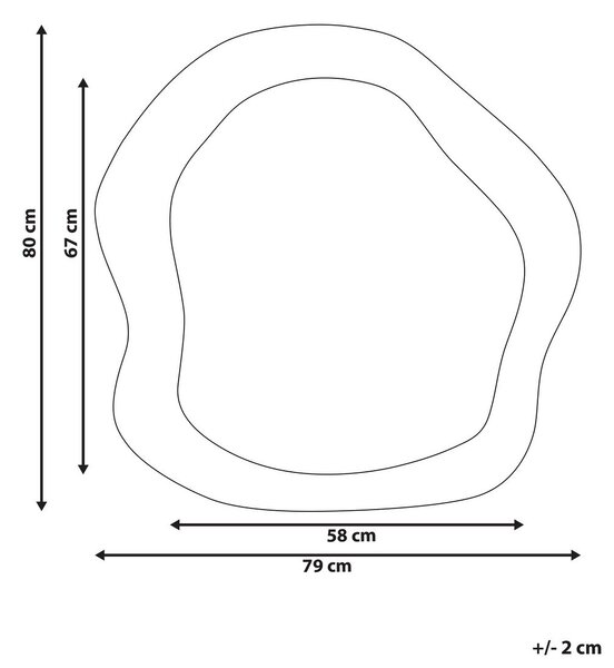 Falitükör BLISMES 79 cm 80 cm Buklé Barna