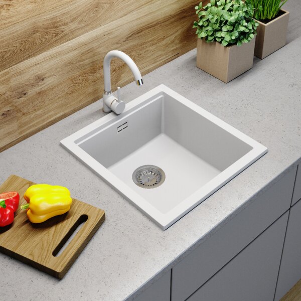 Gamma Decor 4850, 1 rekeszes gránit mosogató 480x500x215 mm, fehér, GMA-ZLE000165