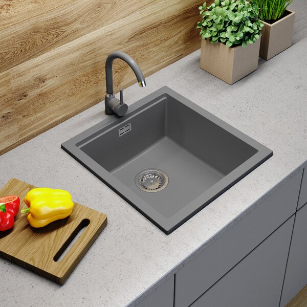 Gamma Decor 4850, 1 rekeszes gránit mosogató 480x500x215 mm, szürke, GMA-ZLE000166