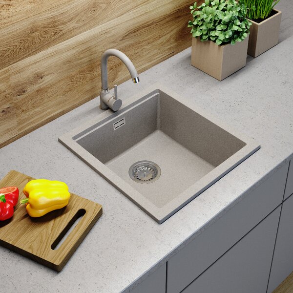 Gamma Decor 4850, 1 rekeszes gránit mosogató 480x500x215 mm, bézs, GMA-ZLE000169