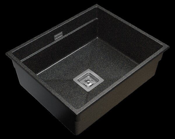Gamma Decor 6050, 1 rekeszes gránit mosogató 600x500x220 mm, fekete arany pöttyökkel, GMA-ZLE000112