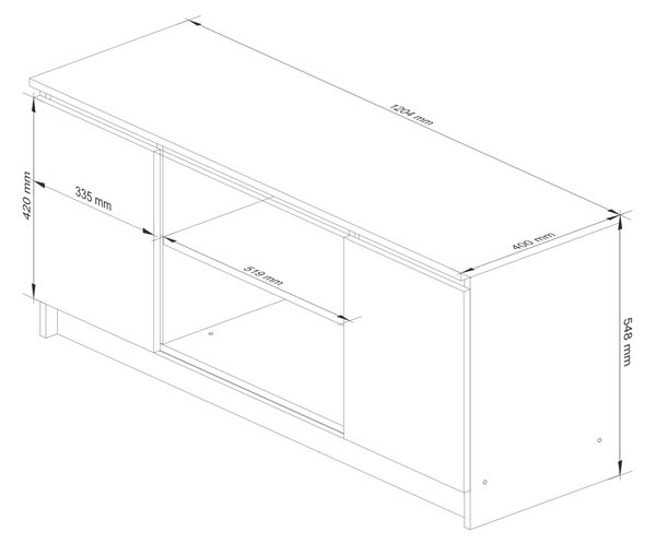 TV állvány P120_55 - kézműves tölgy