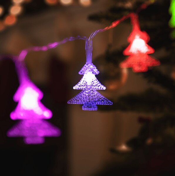 Family 58223B LED fényfüzér - színes fenyőfa