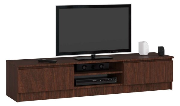 Akord K160 CLP Venge Álló TV Komód, 160x33x40 cm, 2 Ajtós, Bútorlap, ABS Szegély, Wenge Matte Finish
