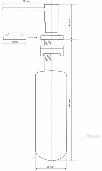 Gamma Quatro, mosogatószer adagoló mosogatóhoz 300ml, grafit, GMA-DOK-GM