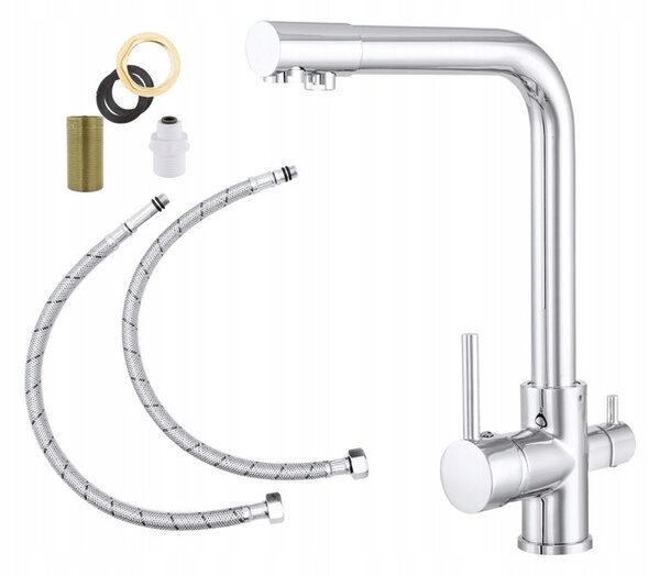 Gamma Side, magas medencés csaptelep h-330 vízszűrő csatlakozással, króm, GMA-BSEF-CH