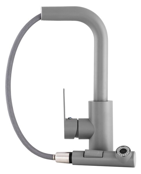 Gamma Side 2, önálló mosogatócsaptelep kihúzható kifolyóval h-300, szürke, GMA-BSE2-GPG