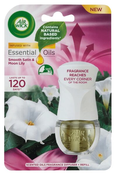 Air Wick légfrissítő, Bársonyos szatén és éji liliom, 19ml
