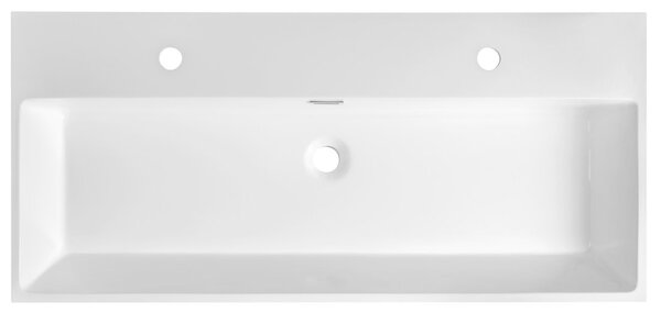 Sapho Sapho, AQUATIC mosdó, öntött márvány, 100x46 cm, 2 csaplyuk, fehér, AT100-2