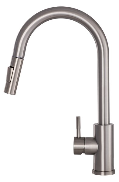 Gamma Taru Slim, magas mosogató csaptelep h-400, csiszolt acél, GMA-BTS-IX
