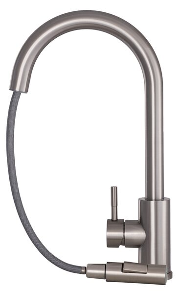 Gamma Taru Slim, magas mosogató csaptelep h-400, csiszolt acél, GMA-BTS-IX
