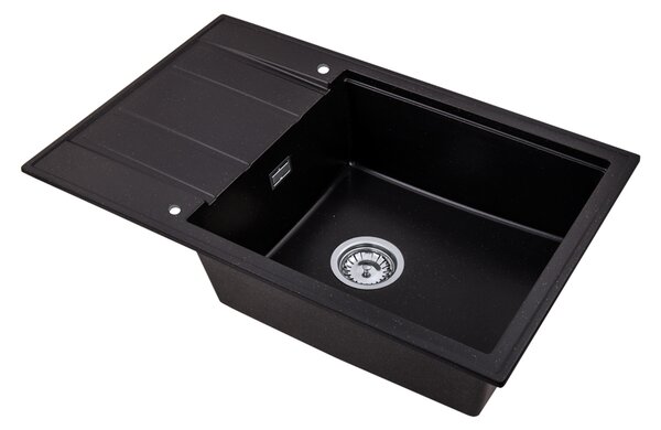 Gamma Modern 8010, 1 rekeszes gránit mosogató 800x500x210 mm, fekete arany pöttyökkel, GMA-ZM-8010-GD
