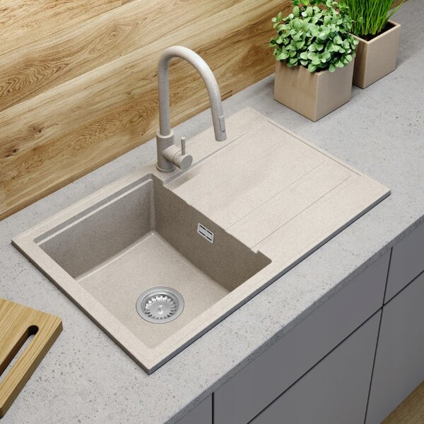 Gamma Modern 8050, 1 rekeszes gránit mosogató 790x500x210 mm, bézs, GMA-ZM-8050-B