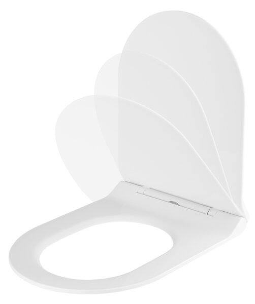 Gamma D8, WC-ülőke 470x365 mm, polipropilén, SoftClose, EasyClean, fényes fehér, GMA-D8