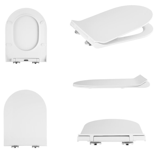 Gamma D8, WC-ülőke 470x365 mm, polipropilén, SoftClose, EasyClean, fényes fehér, GMA-D8