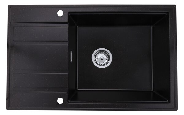 Gamma Modern 8010, 1 rekeszes gránit mosogató 800x500x210 mm, fekete arany pöttyökkel, GMA-ZM-8010-GD