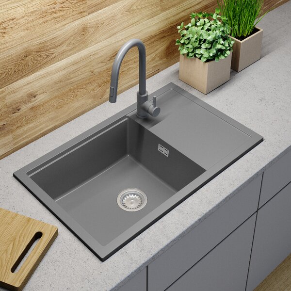 Gamma Advance 8050, 1 rekeszes gránit mosogató 800x500x210 mm, szürke, GMA-ZLE000149