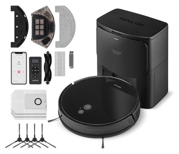 Sencor SRV 6485BK Smart robotporszívó töltőállomással, fekete
