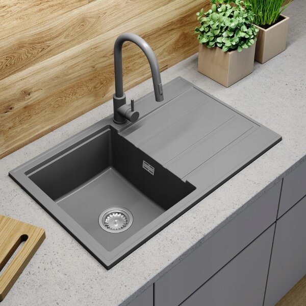 Gamma Modern 8050, 1 rekeszes gránit mosogató 790x500x210 mm, szürke, GMA-ZM-8050-G