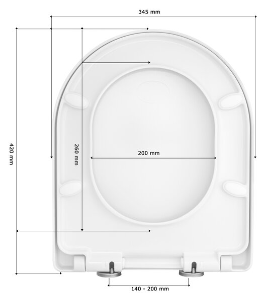 Gamma Sewilla D4, WC-ülőke 420x345mm, SoftClose, fehér fényes, GMA-D4