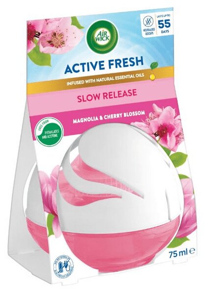 Air Wick® Active Fresh légfrissítő gömb, Magnólia és cseresznyevirág, 75ml