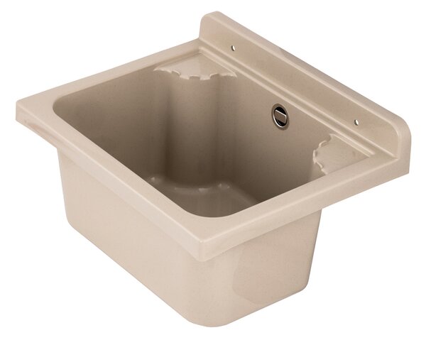 Gamma Manta mini, univerzális műanyag mosogató 42,4x34,3x24,2 cm + szifon, 1 kamrás, bézs, GMA-KGM42-B