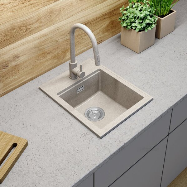 Gamma Modern 4050, 1 rekeszes gránit mosogató 400x500x180 mm, bézs, GMA-ZM-4050-B
