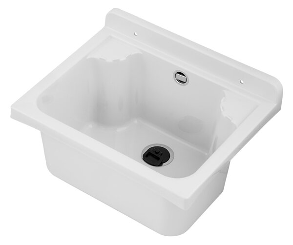 Gamma Manta mini, univerzális műanyag mosogató 42,4x34,3x24,2 cm + szifon, 1 kamrás, fehér, GMA-KGM42-WH