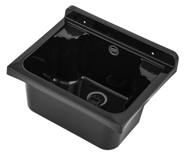Gamma Manta mini, univerzális műanyag mosogató 42,4x34,3x24,2 cm + szifon, 1 kamrás, fekete, GMA-KGM42-BK