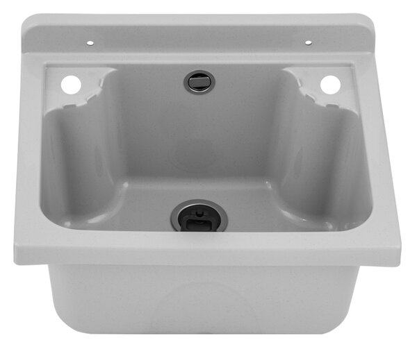 Gamma Manta mini, univerzális műanyag mosogató 42,4x34,3x24,2 cm + szifon, 1 kamrás, szürke, GMA-KGM42-G