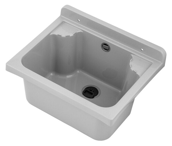 Gamma Manta mini, univerzális műanyag mosogató 42,4x34,3x24,2 cm + szifon, 1 kamrás, szürke, GMA-KGM42-G
