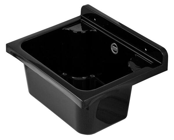 Gamma Manta mini, univerzális műanyag mosogató 42,4x34,3x24,2 cm + szifon, 1 kamrás, fekete, GMA-KGM42-BK