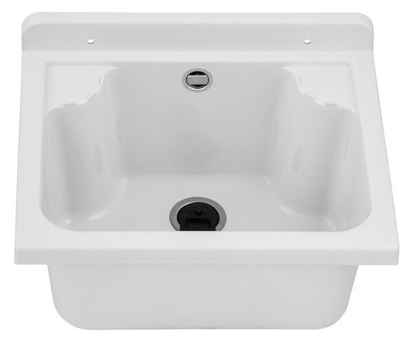 Gamma Manta mini, univerzális műanyag mosogató 42,4x34,3x24,2 cm + szifon, 1 kamrás, fehér, GMA-KGM42-WH