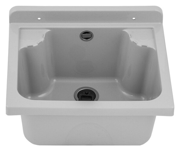 Gamma Manta mini, univerzális műanyag mosogató 42,4x34,3x24,2 cm + szifon, 1 kamrás, szürke, GMA-KGM42-G