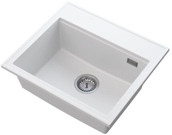 Gamma Modern 5055, 1 rekeszes gránit mosogató 560x500x210 mm, fehér, GMA-ZM-55-WH